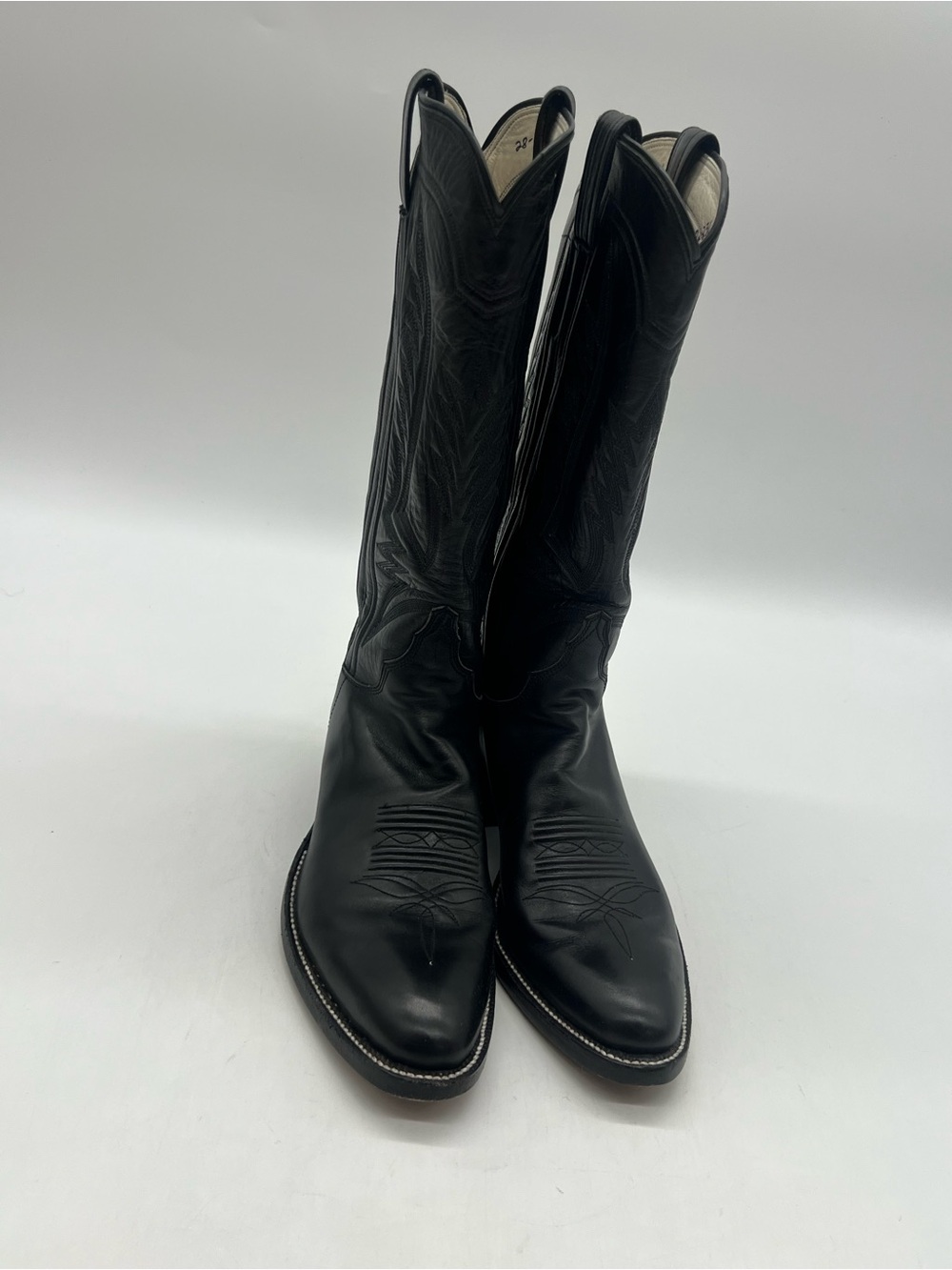 M.L. Leddys Women’s Size 7.5 Black Leather Handmade Western Cowgirl Boots
